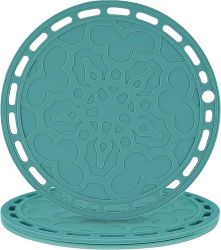 Vista 8 de Salvamanteles de silicona grandes y redondos de silicona para platos calientes y ollas calientes, almohadillas calientes para encimeras, mesas