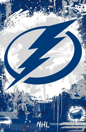 Vista 4 de Trends International NHL Tampa Bay Lightning - Póster de pared con logotipo Maximalist 23, 14.72 x 22.37 pulgadas, paquete de póster y alfiler