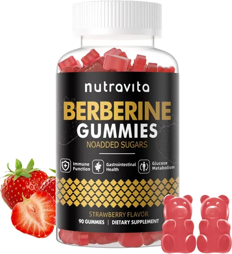 Vista 10 de Nutravita Gomitas de berberina con canela de Ceilán, 1500 mg de berberina de alta potencia, suplemento para apoyo inmunológico y metabolismo