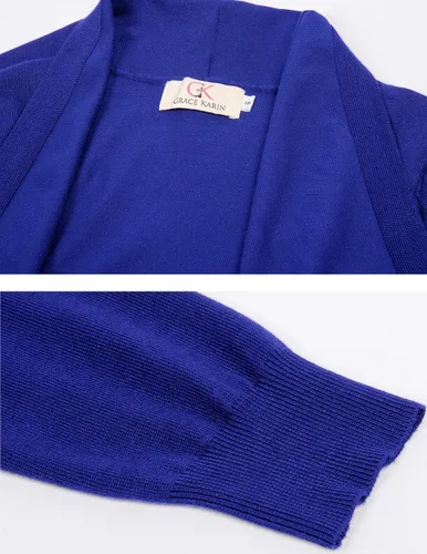 Vista 6 de GRACE KARIN Essential Suéter de Cardigan de punto largo para mujer