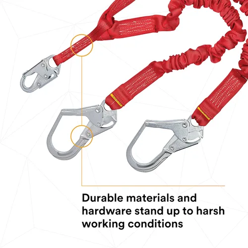 Vista 7 de 3M Protecta PRO 1340161 - Cordón de absorción de impactos 100% elástico, gancho a presión en el centro, ganchos de acero para barras de refuerzo