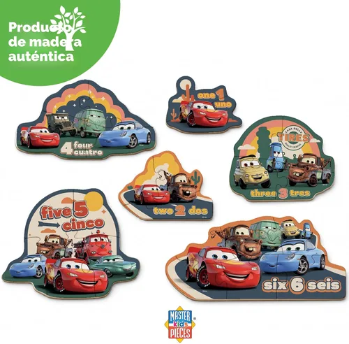 Vista 3 de MasterPieces Disney Cars - Rompecabezas de madera con forma de 6