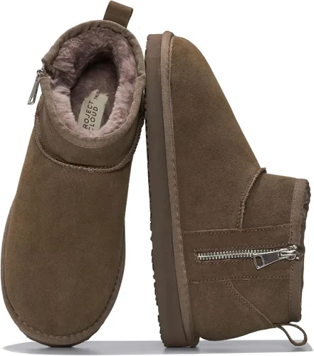 Vista 9 de Project Cloud 100% Cuero Genuino Botas Botas de Tobillo para Mujer Zapatos Castaño
