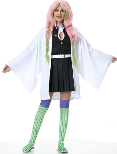 Vista 5 de Deaboat Disfraz de cosplay para niño y niña, disfraz de Halloween, traje de kimono de anime