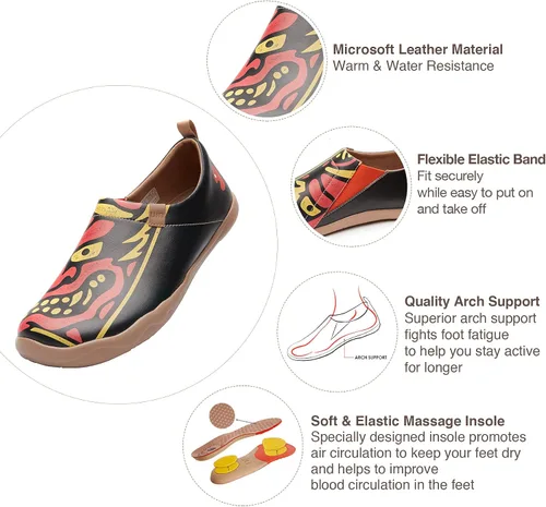 Vista 4 de UIN Zapatos de viaje para caminar para hombre, mocasines casuales de microfibra, ligeros, cómodos, a la moda