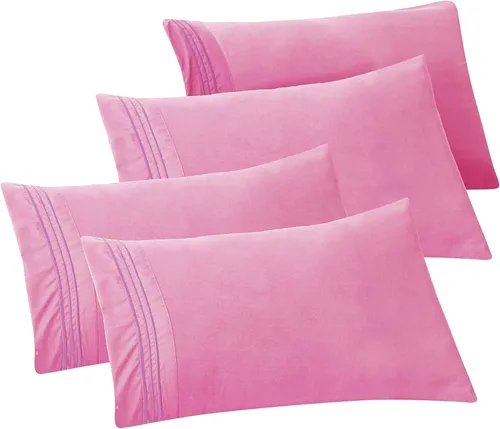 Vista 90 de Elegant Comfort Fundas de almohada sólidas de microfibra de alta calidad hotelera, tejido suave, resistente a las arrugas y a las manchas, fácil