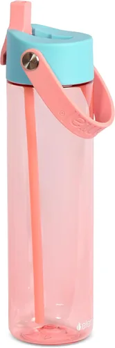 Vista 7 de Elemental Botella de agua Splash con pajilla, botella de agua reutilizable de plástico Tritan sin BPA con correa, ideal para viajes, gimnasio