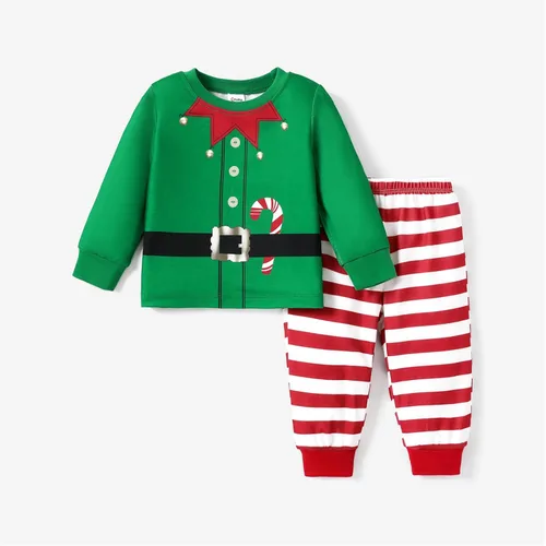 Vista 5 de PATPAT Conjunto de pijama de manga larga con estampado geométrico básico para bebé
