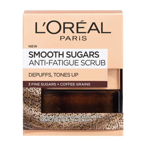 Vista 4 de L'oreal Paris Exfoliante facial de azúcar puro con café Kona para resurgir y energizar instantáneamente para una piel suave y brillante, 1.7 onzas