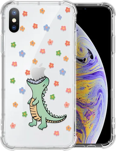 Vista 21 de Funda compatible con iPhone X/Xs, TPU suave, transparente, a prueba de golpes, funda protectora transparente para iPhone X/XS, alpaca