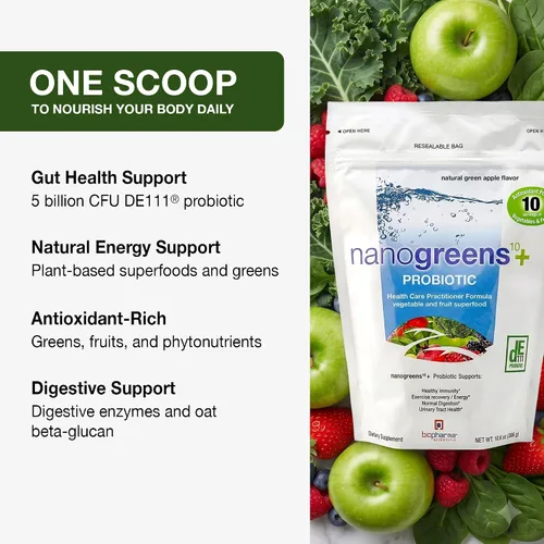 Vista 5 de Biopharma Scientific NanoGreens + Polvo de verduras probióticas