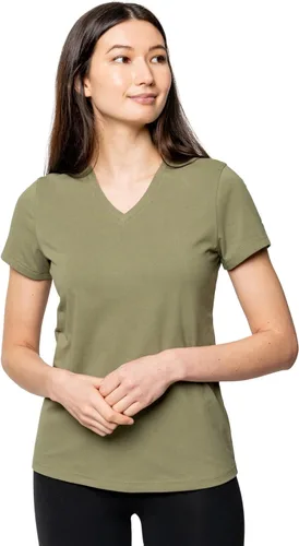 Vista 5 de Insect Shield Camisa de manga corta con cuello en V para mujer UPF Dri-Balance