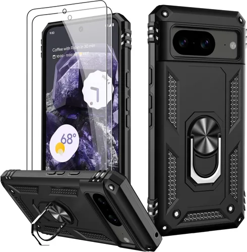 Vista 12 de LUMARKE para Google Pixel 3A XL - Funda con protector de pantalla, funda protectora grado militar probada contra caídas de 16 pies con soporte