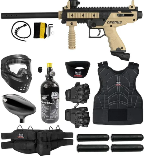 Vista 12 de Maddog Tippmann Cronus Basic Paintball Gun Marker and Accessory Starter Packages [HPA] Marker, 48ci/3000psi Compressed Air Tank, Mask, Hopper