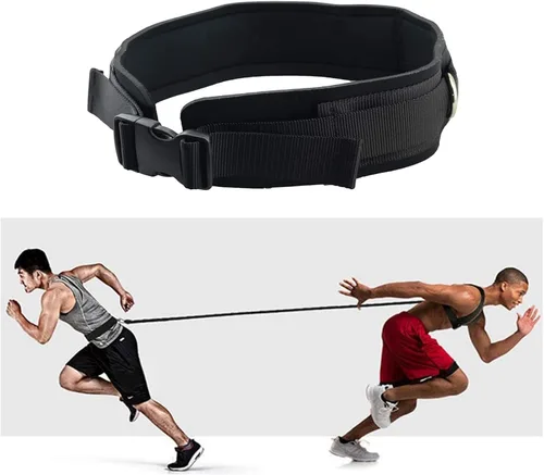 Vista 7 de LOOEEL Adjustable Waist Belt Soft Neoprene Padded Belt with 2 Movable Rings for Cable Machines Fitness Exercise Speed Agility Resistance Training
