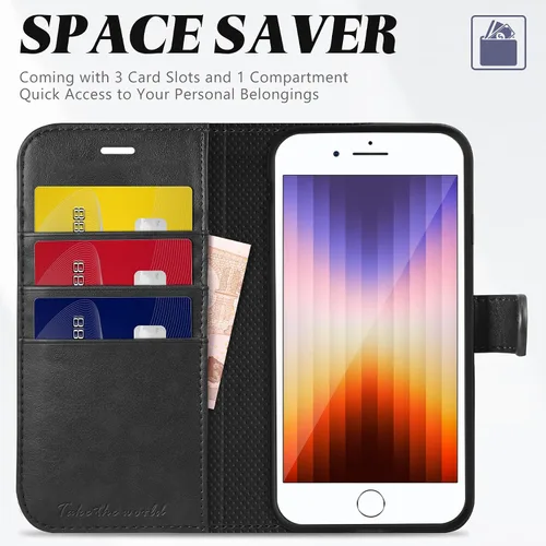 Vista 3 de TUCCH - Funda tipo cartera compatible con iPhone 8
