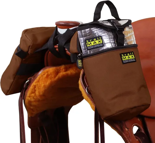 Vista 13 de TrailMax Bolsas medianas con pompa de caballo para tu silla de montar occidental; bolsas aisladas para caballos; bolsa de sillín para cámara