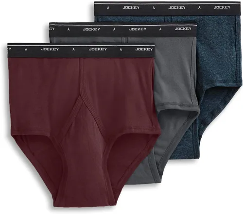 Vista 6 de Jockey Calzoncillos clásicos de tiro completo, paquete de 3, ropa interior 100% algodón para hombre Autumn Stripe