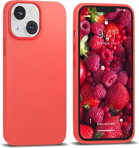 Vista 21 de IceSword Funda compatible con iPhone 13 Mini, color azul bebé, funda de silicona ultra delgada, a prueba de golpes, suave, de 5.4 pulgadas, azul