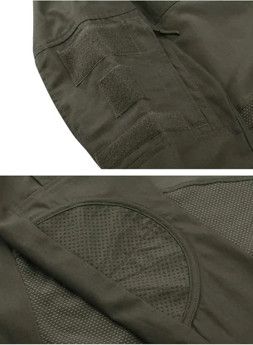 Vista 4 de CRYSULLY Camiseta militar para hombre manga larga con cremallera de 14