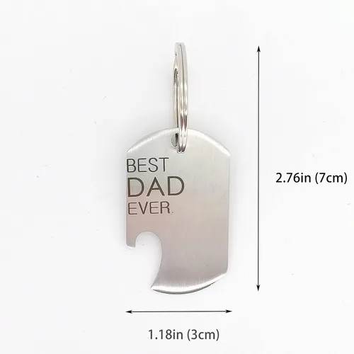 Vista 7 de Keychain BEST DAD EVER Gift Bottle Opener cute keyring Stainless Multitool as Cool Bottle Opener Car Keyring for Men