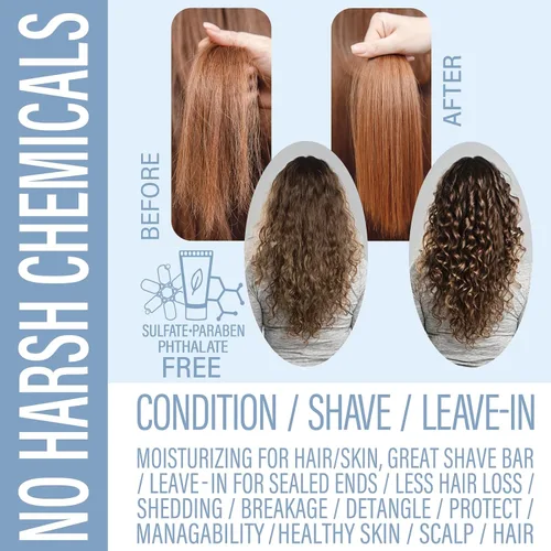 Vista 5 de Luxiny Barra de acondicionador natural para cabello y acondicionador hidratante, disco de aceite de afeitado fabricado en Estados Unidos, hasta 70
