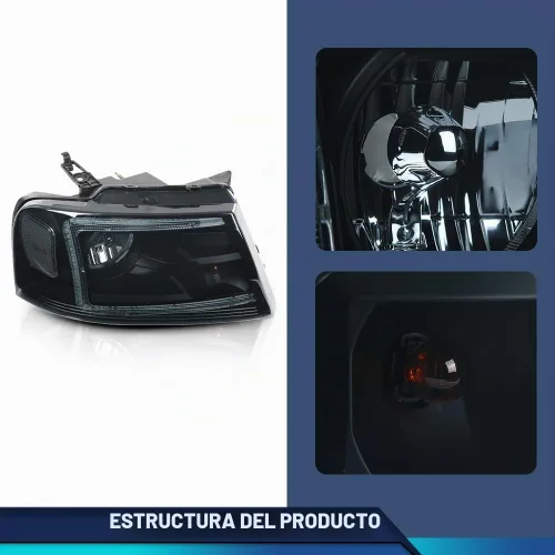Vista 9 de PIT66 Conjunto de faros LED para F150 2004-2008, Lincoln Mark LT 06-08