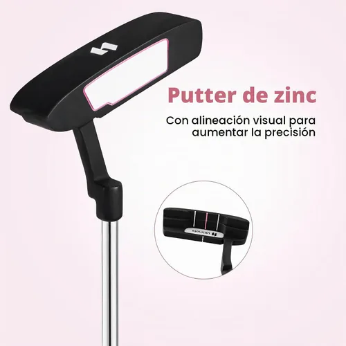 Vista 4 de Tangkula Juego completo de palos de golf para mujer, 9/10/12 piezas, juego de palos de golf con conductor de 460 cc, madera de calle e híbrido