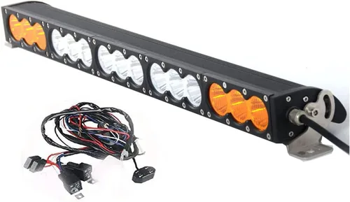 Vista 9 de Barra de luz LED de una sola fila de 22 pulgadas, 120W, de doble color, luz todoterreno, luz de trabajo, luz de conducción todoterreno, luz