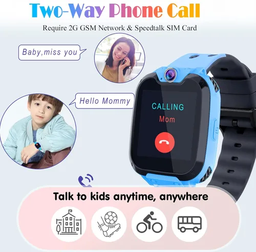 Vista 2 de Reloj inteligente Goodatech para niños y niñas, juguetes de aprendizaje con 16 juegos, llamadas telefónicas SOS, cámara, reproductor de música