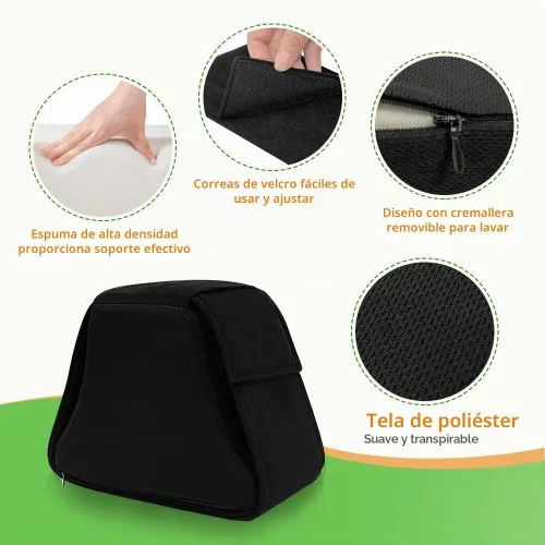 Vista 3 de AOSSA Cuña de abducción, almohada separadora de rodilla para cirugía de reemplazo de cadera, almohada ortopédica de espuma contorneada con correa