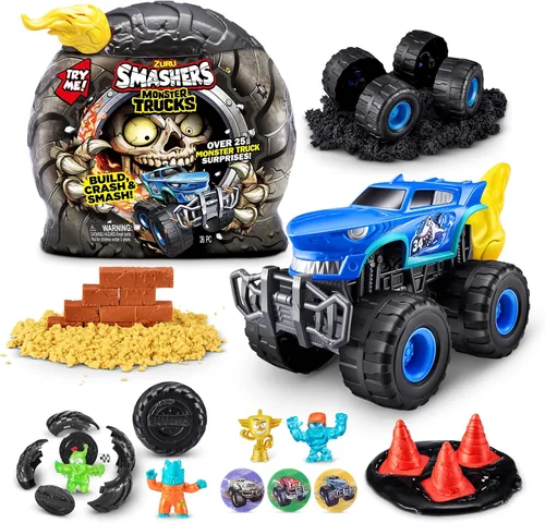 Vista 9 de Smashers Monster Wheels Paquete Misterioso RED Flame [¡Más de 25 Sorpresas de Monster Trucks!] Camión Dino