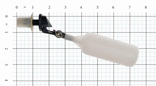 Vista 3 de Kerick Valve MA252 Mini válvula de flotador de PVC, tipo montaje en tanque, brazo ajustable, 1,5 gpm a 60 psi, tubo de 1/4