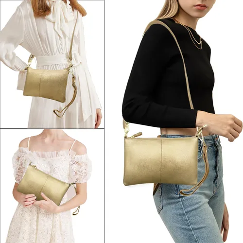 Vista 6 de Beurlike Cartera de cuero para mujer, bolso cruzado pequeño para teléfono