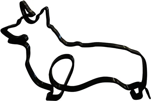 Vista 21 de JOYO Escultura de pared con movimiento gráfico de perro de línea metálica, decoración moderna de marco geométrico abstracto de animal, decoración