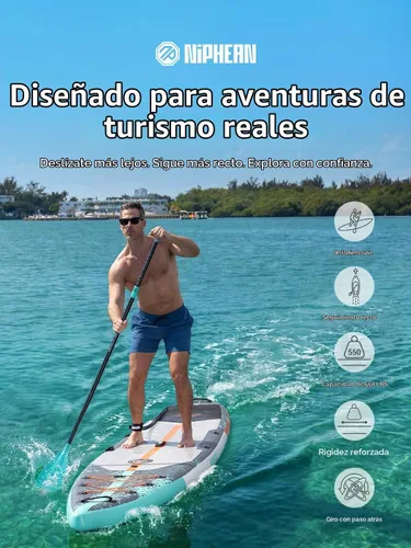Vista 7 de Niphean Tabla inflable de la paleta con los accesorios 10'6''/12'6" estable Prisa profunda