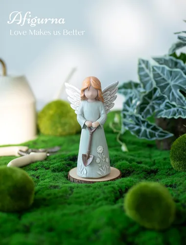 Vista 4 de Regalos de jardinería para mujeres: regalos para mujer jardinera - Figura de ángel de jardín regalos para amantes de las plantas - Regalos