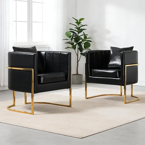 Vista 26 de X-VOLSPORT Silla decorativa de terciopelo, moderna, con forma de barril, para sala de estar/dormitorio/recepción de invitados, sillón de club