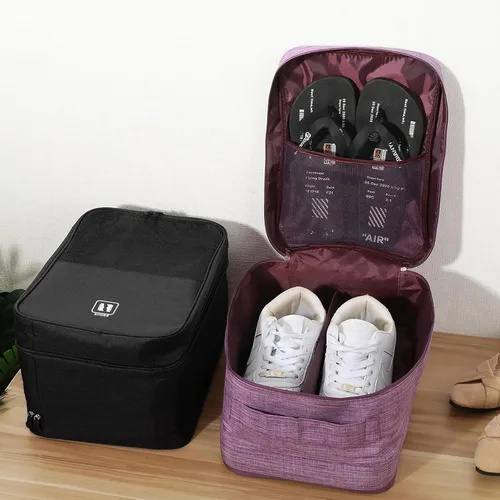 Vista 6 de IMCUZUR Shoe Bag for Travel, Shoes Packing Organizer Bag for Women and Men, Holds Shoes up to Size 13 (Black)