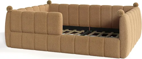 Vista 7 de Bellemave Cama Montessori tapizada tamaño Queen con valla, natural