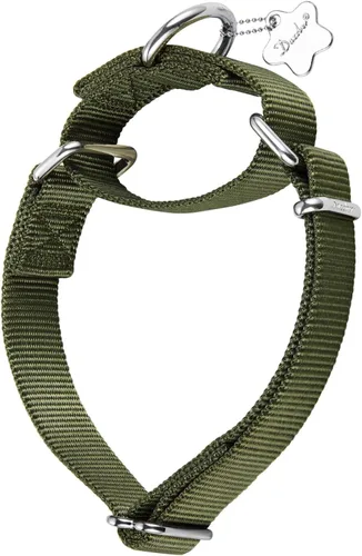 Vista 8 de Martingale collares para perros, ajustable, durable, color sólido, de nylon, Collar para perro grande, mediano y pequeño, por Dazzber, Rosado