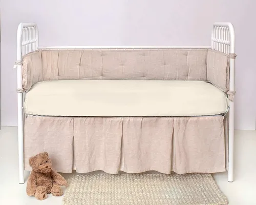 Vista 2 de Sábana bajera ajustable para cuna de Pure Bamboo, auténtica viscosa 100% orgánica derivada de bambú, lujosamente suave, máxima refrigeración, se