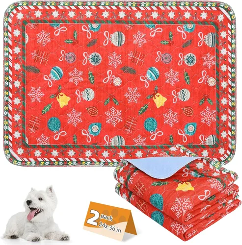 Vista 9 de KOOLTAIL Almohadillas lavables para orina de perros, paquete de 2 almohadillas de entrenamiento súper absorbentes reutilizables impermeables