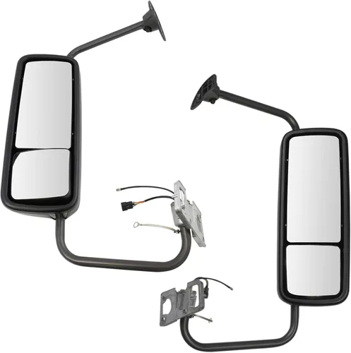 Vista 127 de TRQ Conjunto de 2 piezas de espejo lateral para conductor y pasajero, ajuste eléctrico, sin calefacción, sin memoria, color negro, compatible