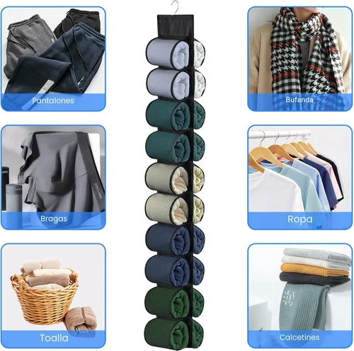 Vista 3 de Organizador de leggings para colgar en el armario, organizador de leggings colgantes, almacenamiento de leggings para armario, detrás de la puerta