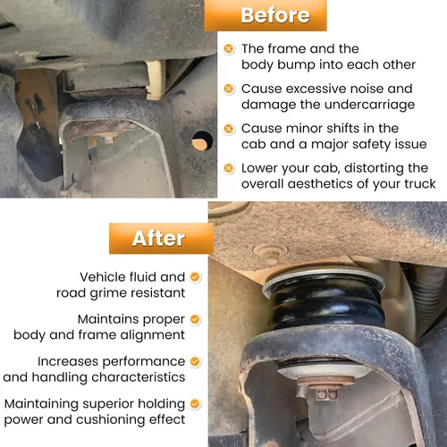 Vista 4 de KF04060BK Kit de buje de montaje de cuerpo para Ford F250 F350 Super Duty 2008-2016 2WD 4WD Montajes de cabina de cuerpo de poliuretano y fundas