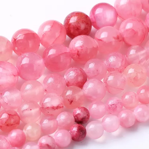 Vista 53 de Cuentas sueltas redondas de gemas naturales cuentas de piedra de energía de cristal para hacer joyas 15" (calcedonia afgana, 6 mm)