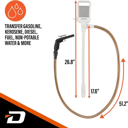 Vista 7 de Deway Bomba de batería de transferencia automática de combustible con parada automática y manguera de PVC, bomba de sifón de 2.5 GPM para gasolina