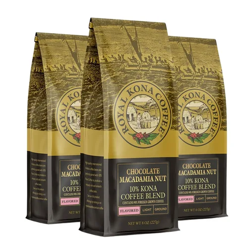 Vista 13 de ROYAL KONA COFFEE - Café molido tostado medio, sabor a chocolate y macadamia, 8 onzas