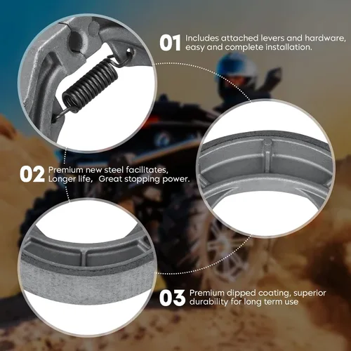 Vista 2 de Zapatas de freno traseras para Polaris Outlaw 50 90 110 2007-2022/Sportsman 90 2001-2006, 2008-2016/Scrambler 50 90 2001 2002 2003, 1 juego